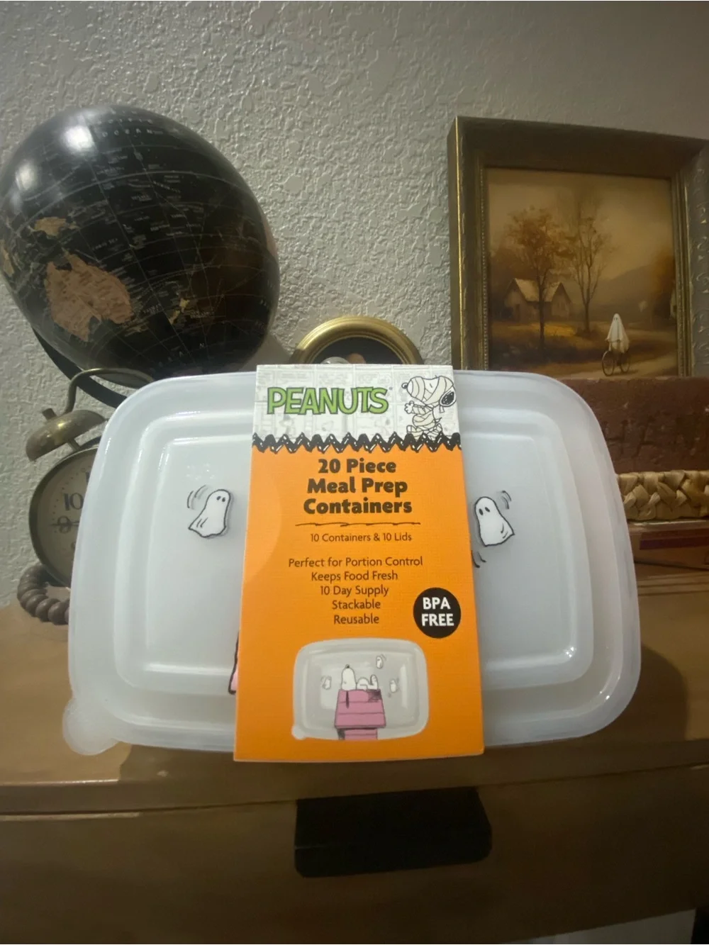 Peanuts Black Meal Prep Containers with Clear Lids - 20 Piece Set
